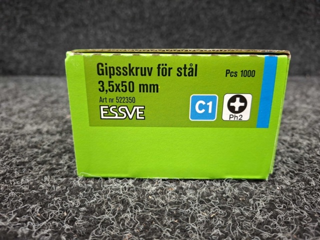 1554297-4 6000 st Gipsskruv bandad för stål 3.5x50mm, Essve