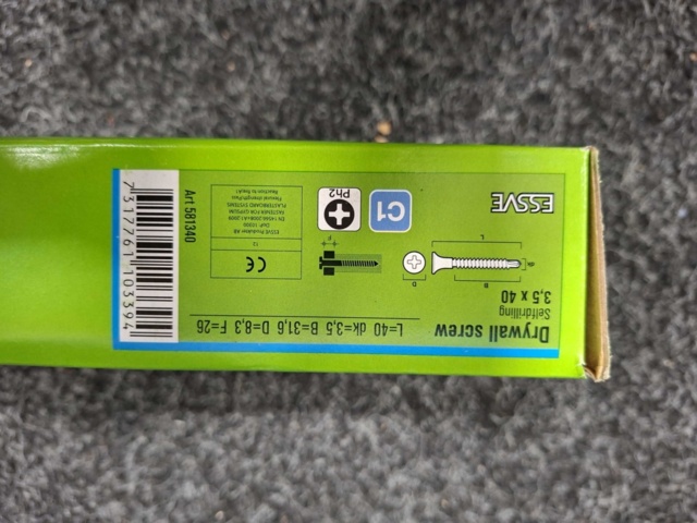 1554298-4 5000 st Gipsskruv bandad för stål 3.5x40mm, Essve