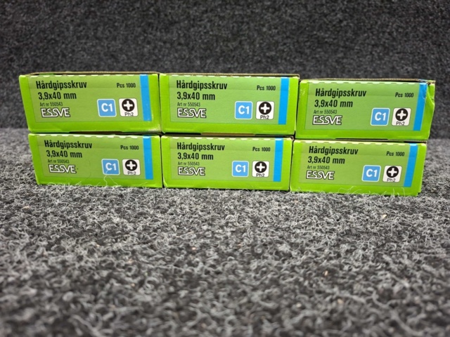 1554301-2 6000 pcs Hard plaster screw banded 3.9x40mm, Essve