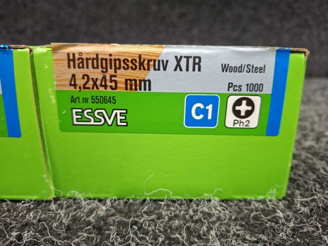 1554303-3 3000 pcs Hard plaster screw banded 4.2x45mm, Essve