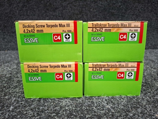1554314-4 4,000 pcs Trall screw banded 4.2x42mm, Essve