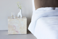 1552924 2st York sidobord — beige stonelook. 35 × 35 × 25 cm.