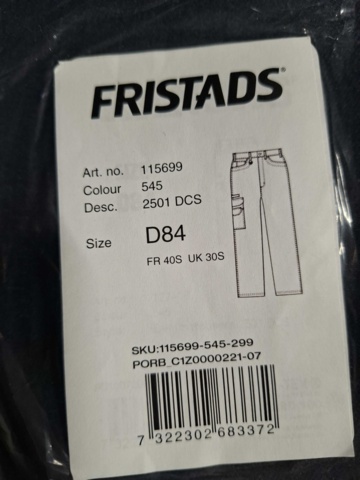 1553956-6 Arbetsbyxa Fristads FR 2501 DCS, Strl D84