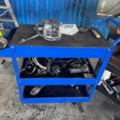 1405950-2 2 workshop trolleys – metal and plastic
