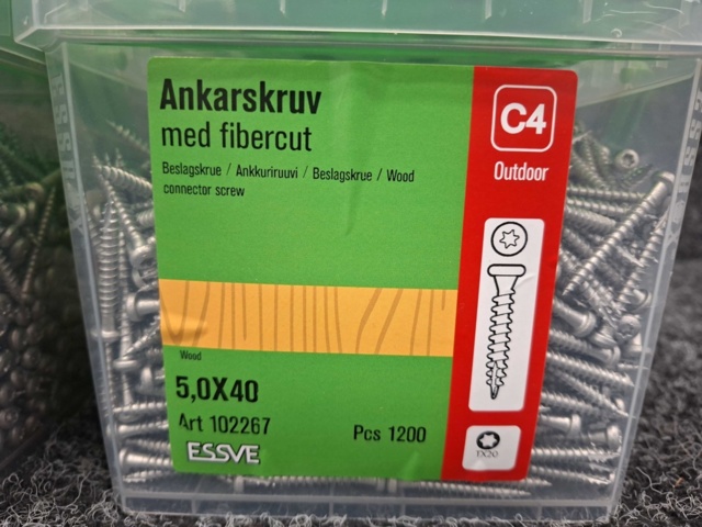 1554451-3 2400 st Ankarskruv 5.0x40mm, Essve