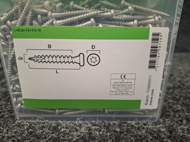 1554451-4 2400 st Ankarskruv 5.0x40mm, Essve