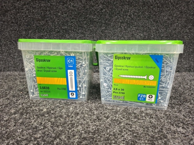 1554453-2 5400 pcs Drywall screws 3.9x30mm, Essve