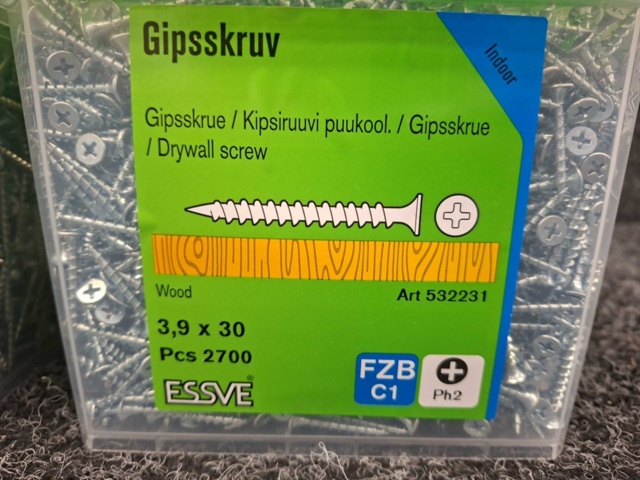 1554453-3 5400 pcs Drywall screws 3.9x30mm, Essve