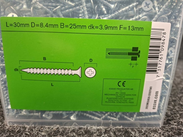 1554453-4 5400 pcs Drywall screws 3.9x30mm, Essve