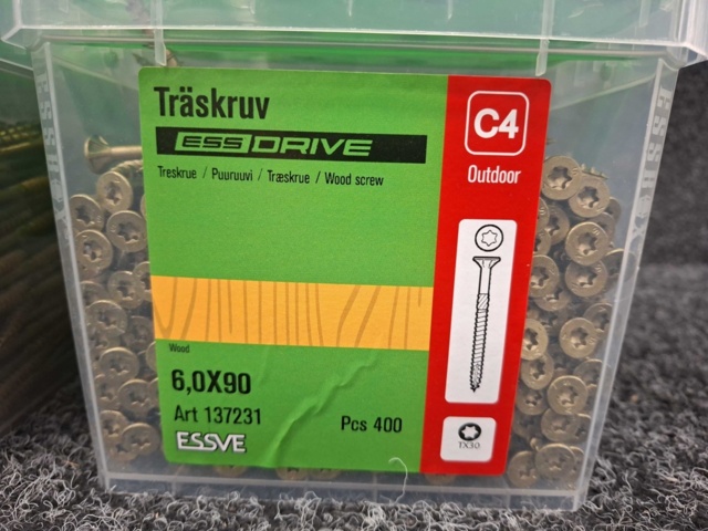1554455-3 800 st Träskruv 6.0x90mm, Essve