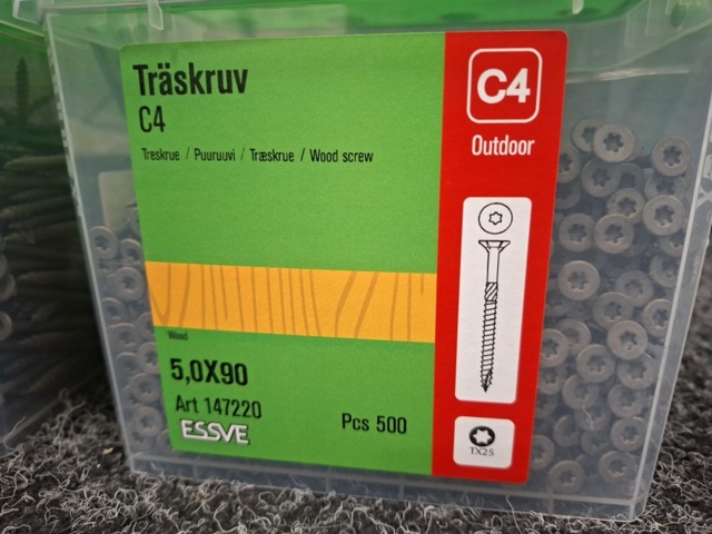 1554459-3 1000 st Träskruv C4 5.0x90mm, Essve
