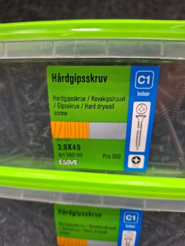 1554467-3 3600 st Hårdgipsskruv 3.9x45mm, Essve