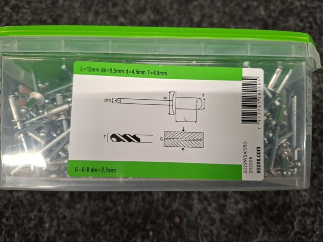 1554473-4 2600 st Blindnit 4.8x12mm, Essve