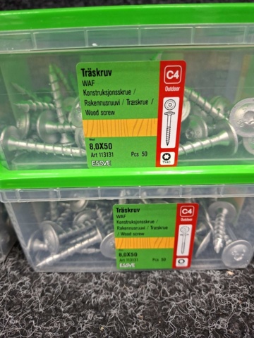 1554477-3 200 st Träskruv 8.0x50mm, Essve