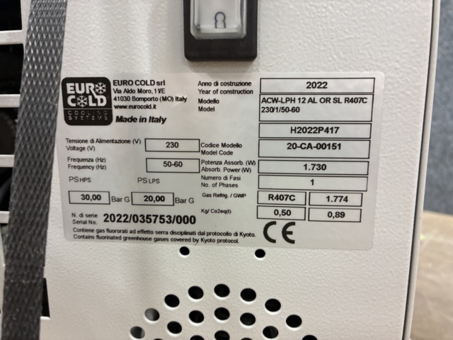 1554587-2 Industrial chiller Euro Cold ACW-LPH 12 AL OR SL R407C - 2022