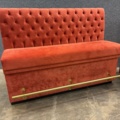 1554600-2 Restaurant sofas with gold-plated footrests