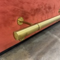 1554600-4 Restaurant sofas with gold-plated footrests