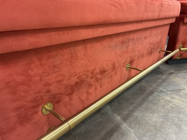 1554600-5 Restaurant sofas with gold-plated footrests