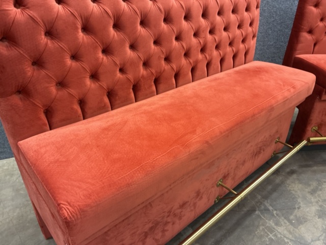 1554600-6 Restaurant sofas with gold-plated footrests