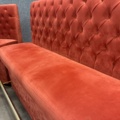 1554600-17 Restaurant sofas with gold-plated footrests