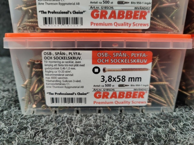 1552302-3 5000 pcs OSB chips, plyfa & socket screw 3.8x58mm, Grabber