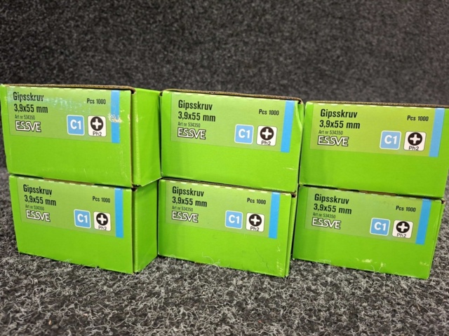 1554296-3 6000 st Gipsskruv bandad 3.9x55mm, Essve