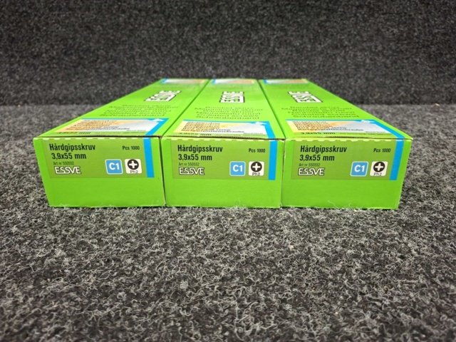 1554306-2 3000 st Hårdgipsskruv bandad 3.9x55mm, Essve