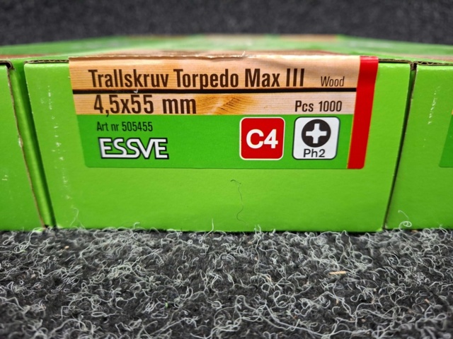 1554316-3 3,000 pcs Trall screw banded 4.5x55mm, Essve