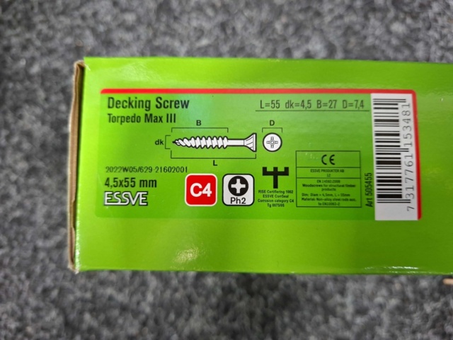 1554316-4 3,000 pcs Trall screw banded 4.5x55mm, Essve