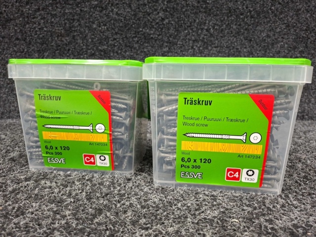1554479-3 600 st Träskruv 6.0x120mm, Essve