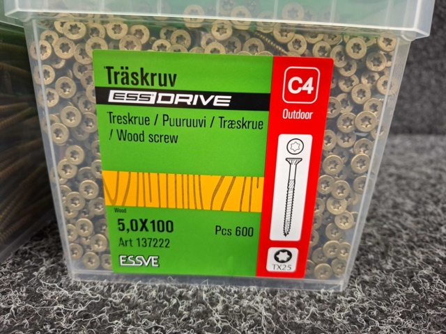 1554525-2 1200 pcs Wood screw 5.0x100mm, Essve