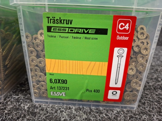 1554527-2 800 pcs Wood screw 6.0x90mm, Essve