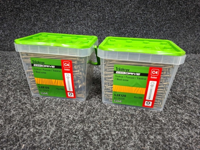 1554529-1 1000 pcs Wood screw 5.0x120mm, Essve
