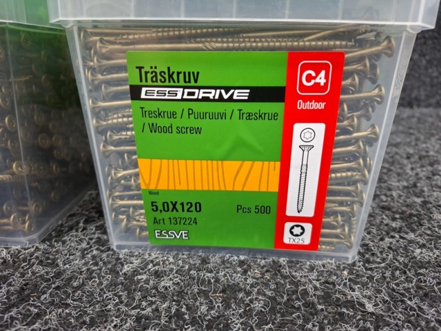 1554529-2 1000 pcs Wood screw 5.0x120mm, Essve