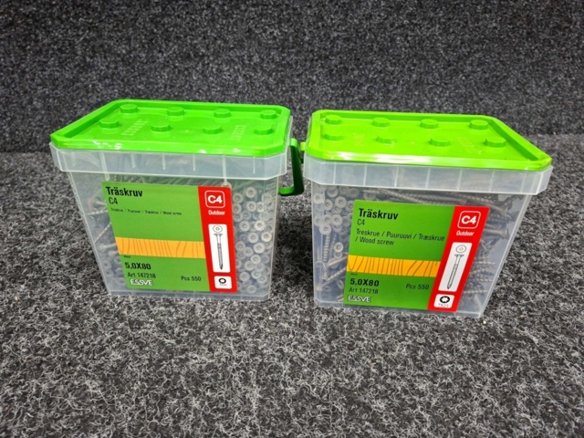 1554531-3 1100 pcs Wood screw C4 5.0x80mm, Essve