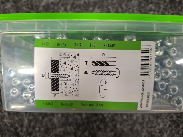 1554644-6 400 pcs Concrete screw 7.5x92mm, Essve