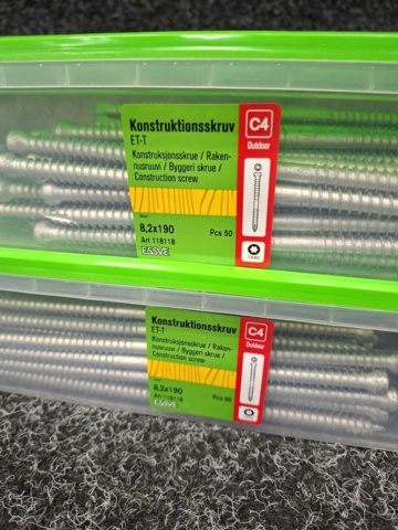 1554646-2 200 pcs Construction screw 8.2x190mm, Essve