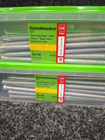 1554646-3 200 pcs Construction screw 8.2x190mm, Essve