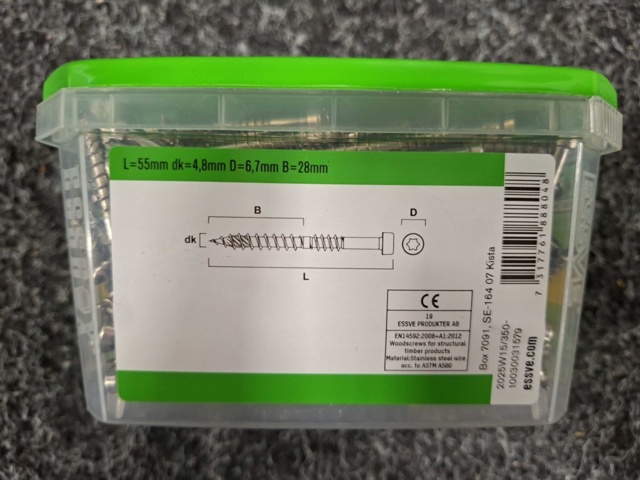 1554653-4 3000 st Trallskruv 4.8x55mm, Essve