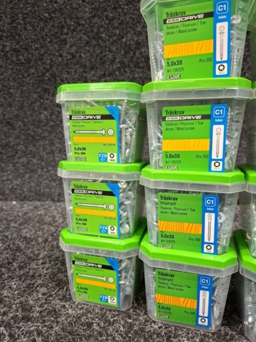 1554658-2 15 pcs Packs Wood Screws 5.0x30, 5.0x35 & 5.0x25mm, Essve
