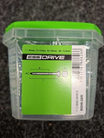 1554658-5 15 pcs Packs Wood Screws 5.0x30, 5.0x35 & 5.0x25mm, Essve
