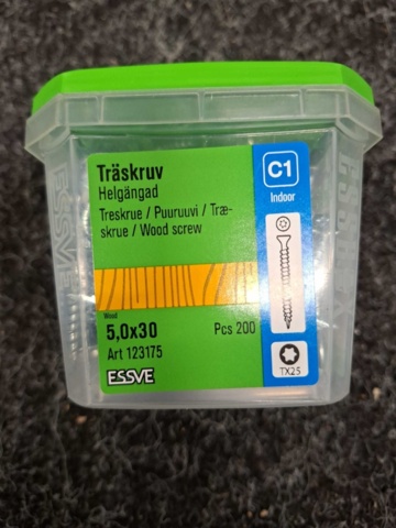 1554658-6 15 pcs Packs Wood Screws 5.0x30, 5.0x35 & 5.0x25mm, Essve