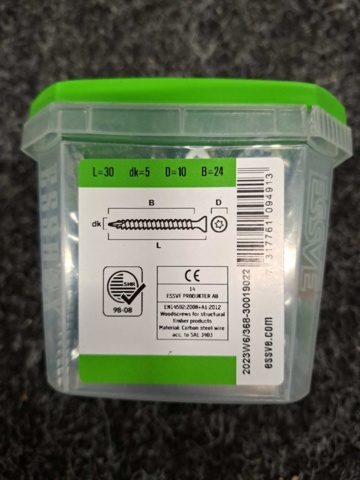 1554658-7 15 pcs Packs Wood Screws 5.0x30, 5.0x35 & 5.0x25mm, Essve