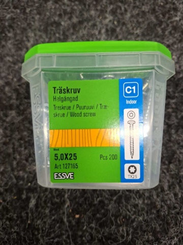 1554658-8 15 pcs Packs Wood Screws 5.0x30, 5.0x35 & 5.0x25mm, Essve