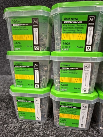 1554659-2 16 pcs Packs Wood Screws, Essve