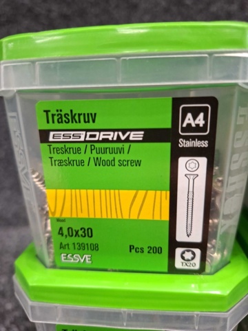 1554659-3 16 pcs Packs Wood Screws, Essve