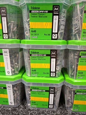 1554659-4 16 pcs Packs Wood Screws, Essve