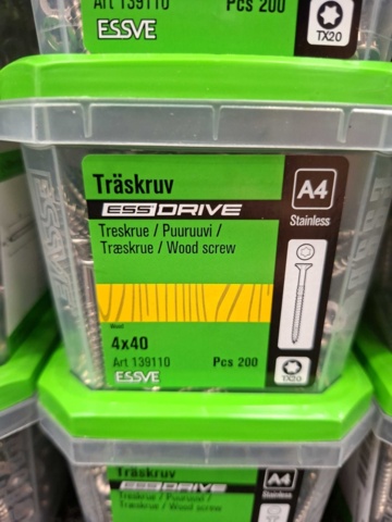 1554659-5 16 pcs Packs Wood Screws, Essve