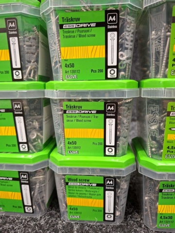 1554659-6 16 pcs Packs Wood Screws, Essve
