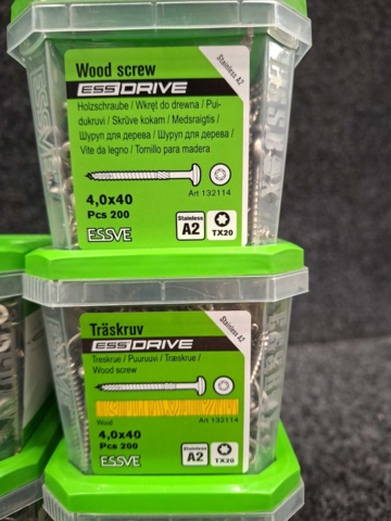 1554659-9 16 pcs Packs Wood Screws, Essve